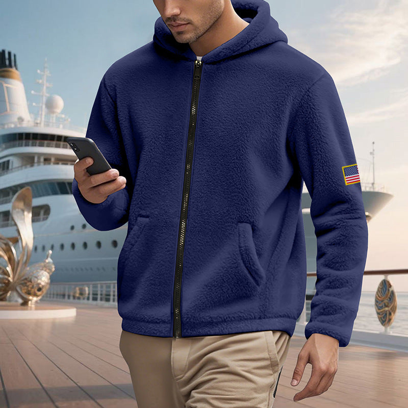 Zipper Hooded Sweatshirt Loose Double-sided Bejirog Sweater