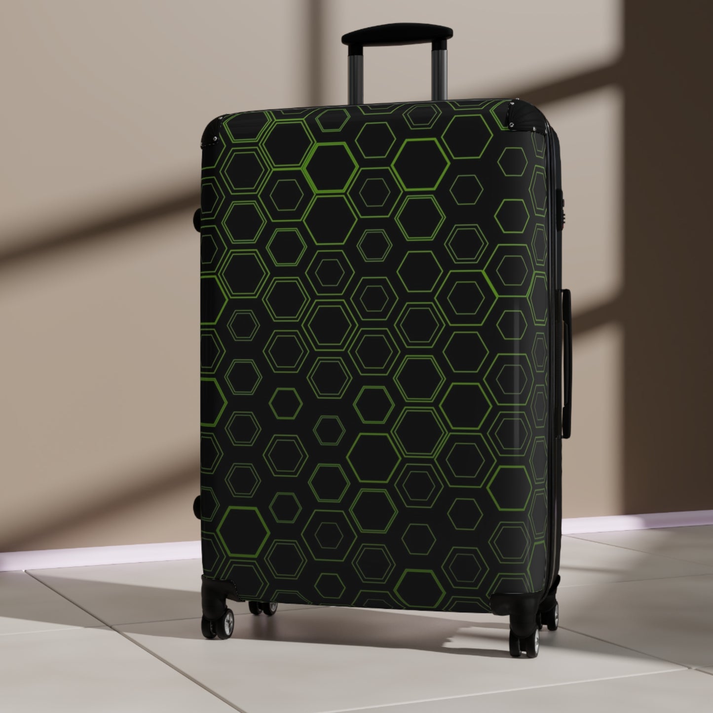 Stylish Travel Suitcase with Hexagonal Design, Lightweight Luggage for Adventurers, Perfect for Vacations, Business Trips, and Getaways