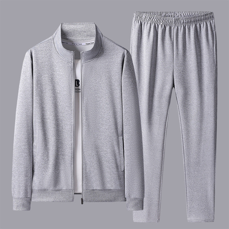 Middle-aged And Elderly Men's Cardigan Trousers Two-piece Set