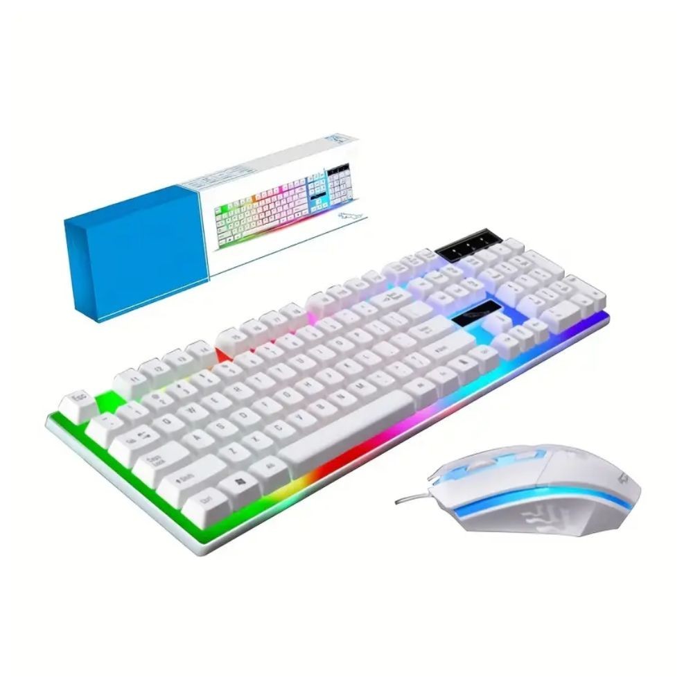 Gaming Keyboard Mouse Set Rainbow LED Wired USB For PC Laptop PS4  One 360UK