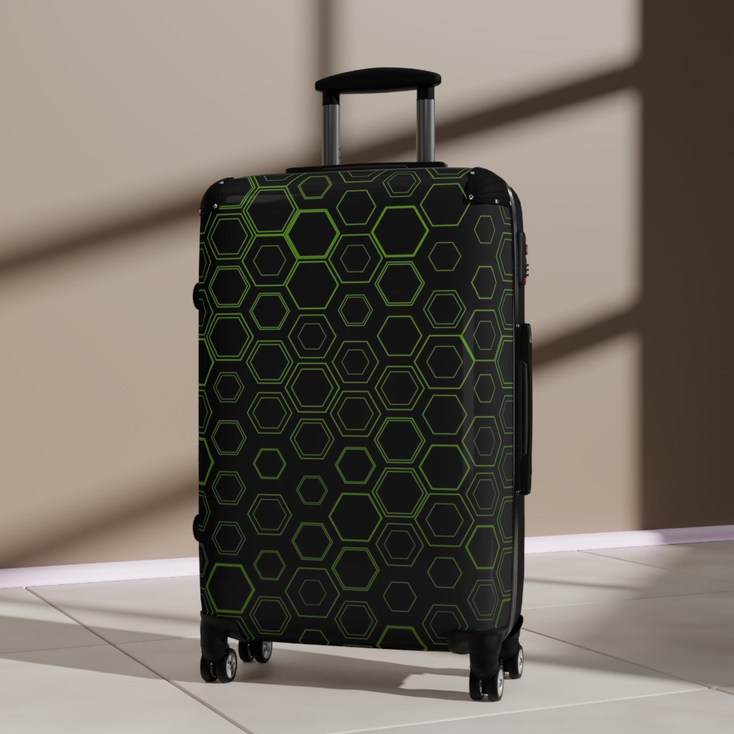 Stylish Travel Suitcase with Hexagonal Design, Lightweight Luggage for Adventurers, Perfect for Vacations, Business Trips, and Getaways