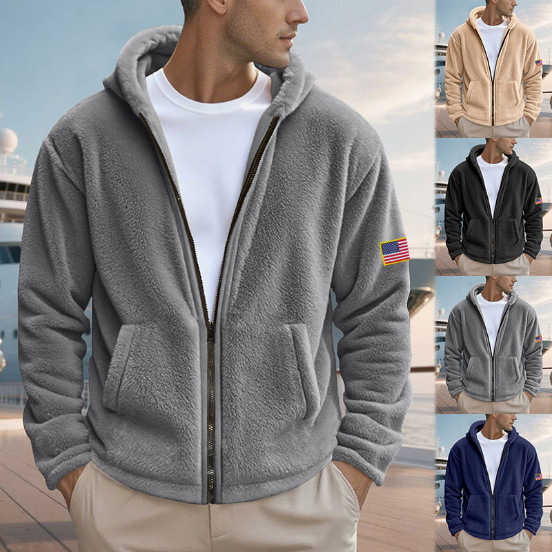 Zipper Hooded Sweatshirt Loose Double-sided Bejirog Sweater