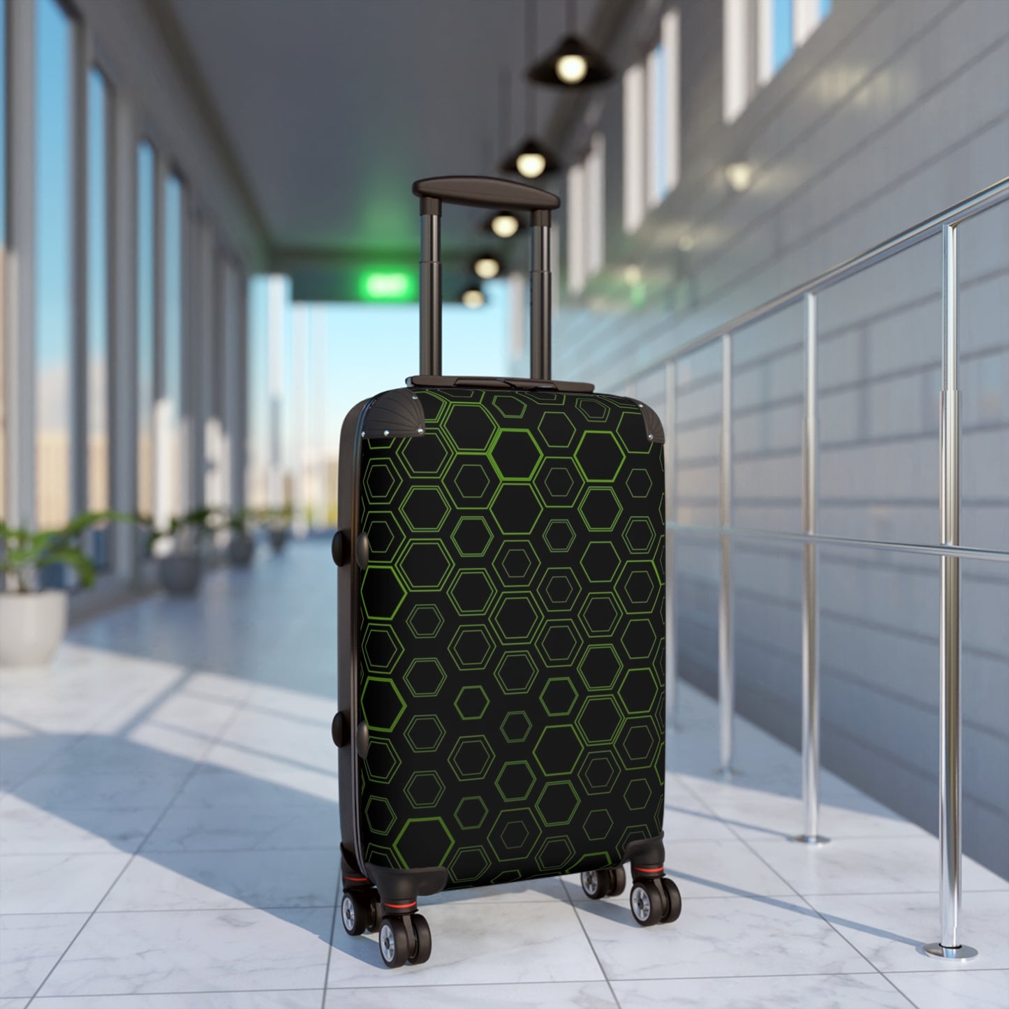 Stylish Travel Suitcase with Hexagonal Design, Lightweight Luggage for Adventurers, Perfect for Vacations, Business Trips, and Getaways