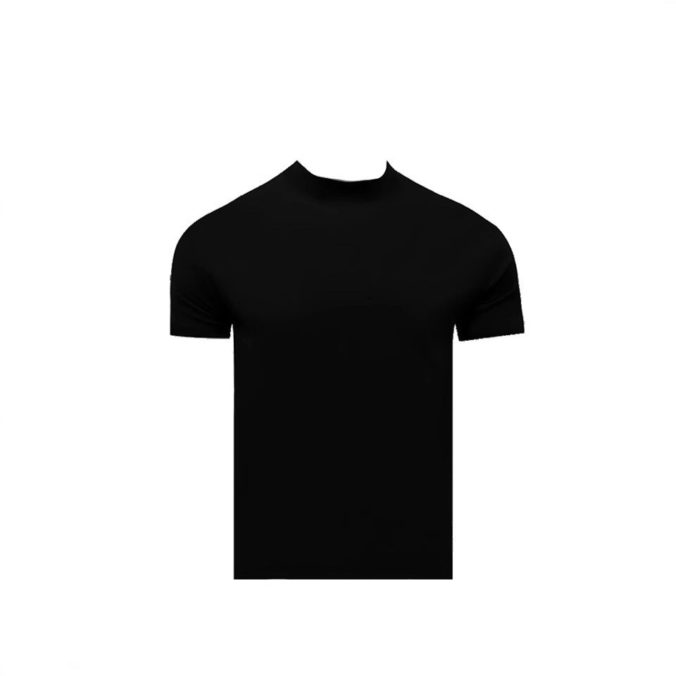 Summer Shoulder Half Turtleneck Cuff Short Sleeve