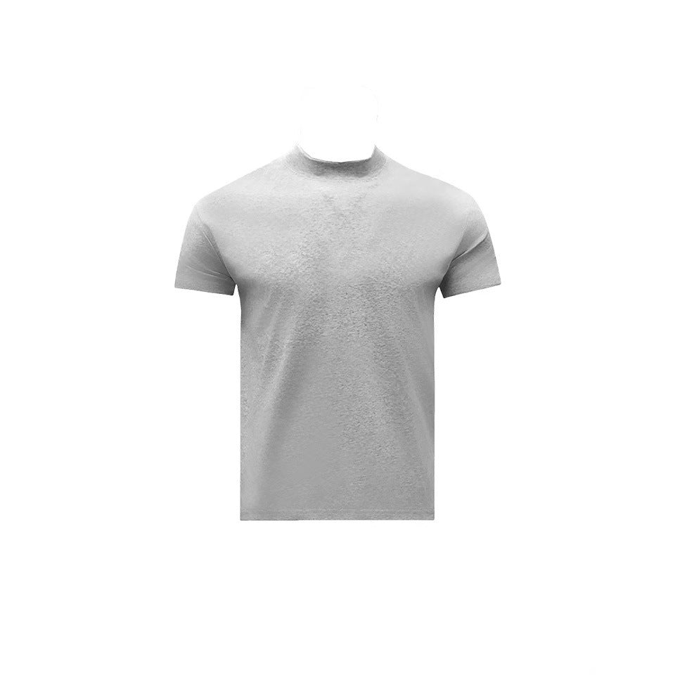 Summer Shoulder Half Turtleneck Cuff Short Sleeve