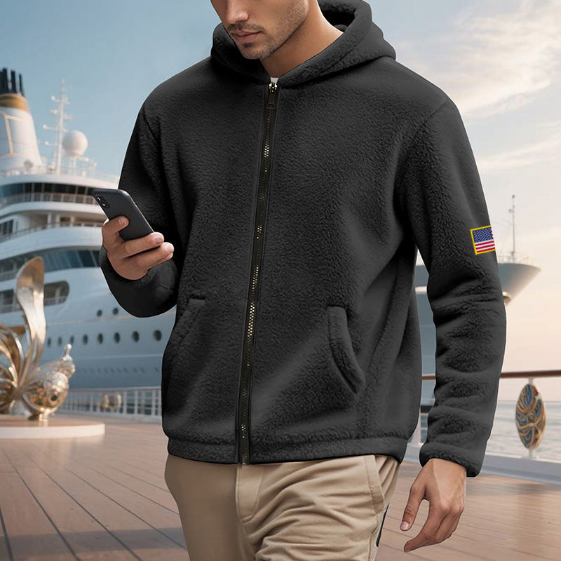 Zipper Hooded Sweatshirt Loose Double-sided Bejirog Sweater