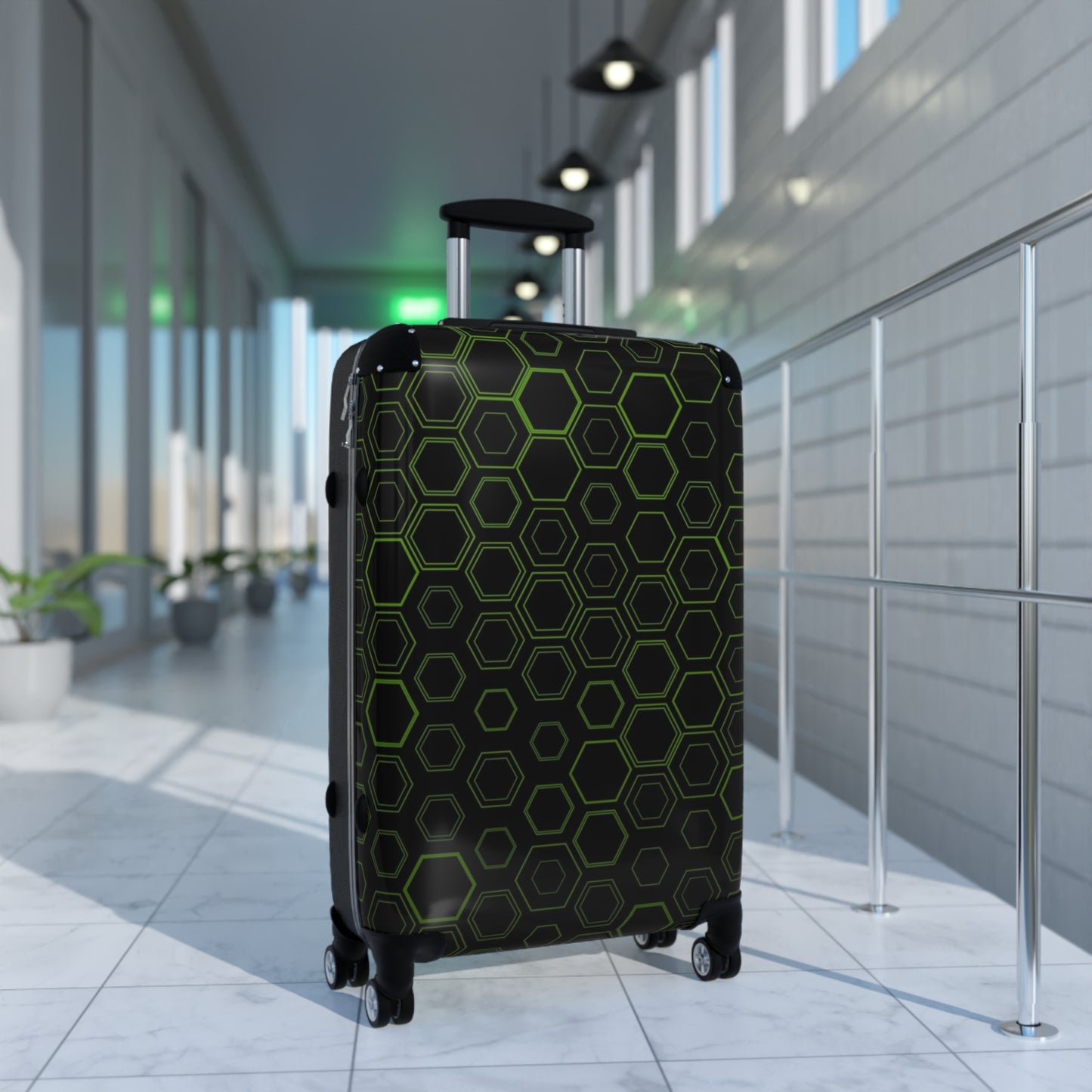 Stylish Travel Suitcase with Hexagonal Design, Lightweight Luggage for Adventurers, Perfect for Vacations, Business Trips, and Getaways