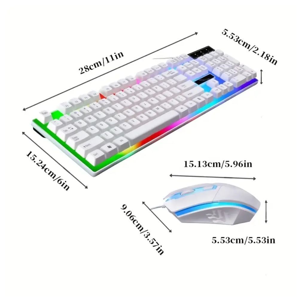Gaming Keyboard Mouse Set Rainbow LED Wired USB For PC Laptop PS4  One 360UK