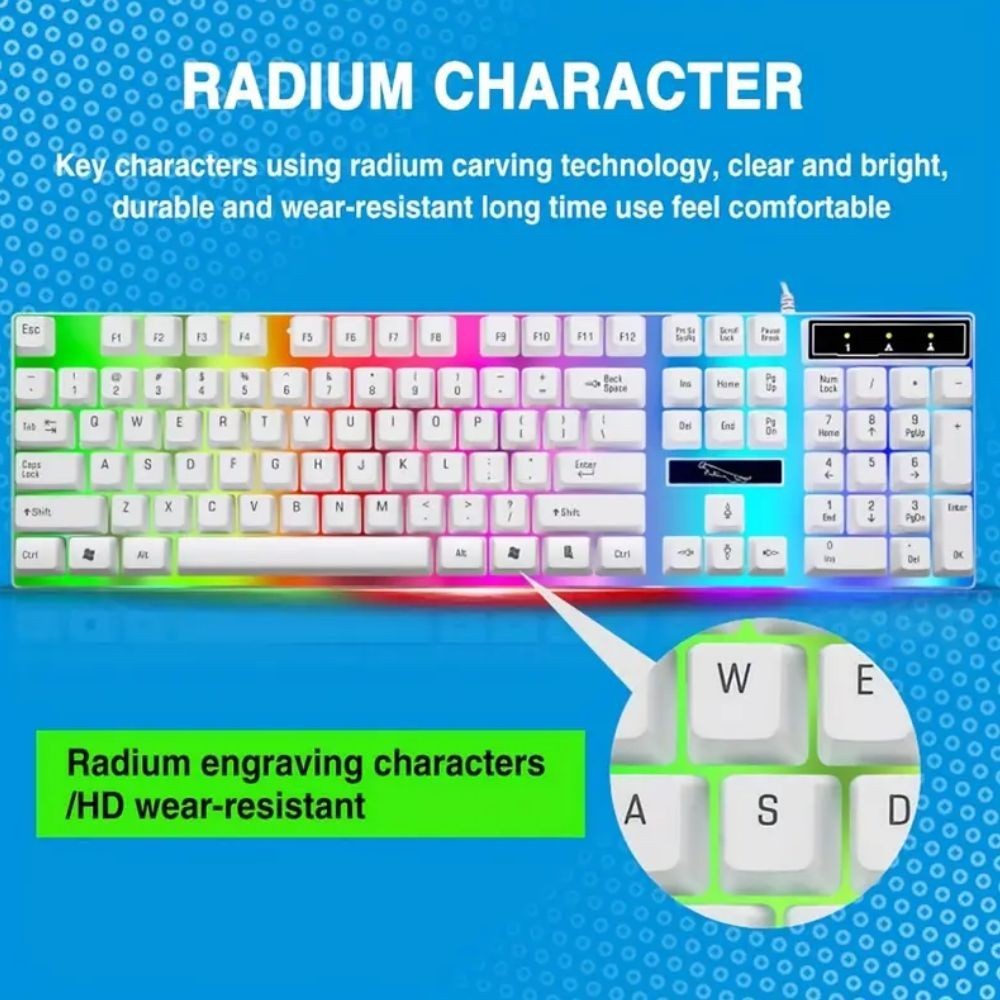 Gaming Keyboard Mouse Set Rainbow LED Wired USB For PC Laptop PS4  One 360UK