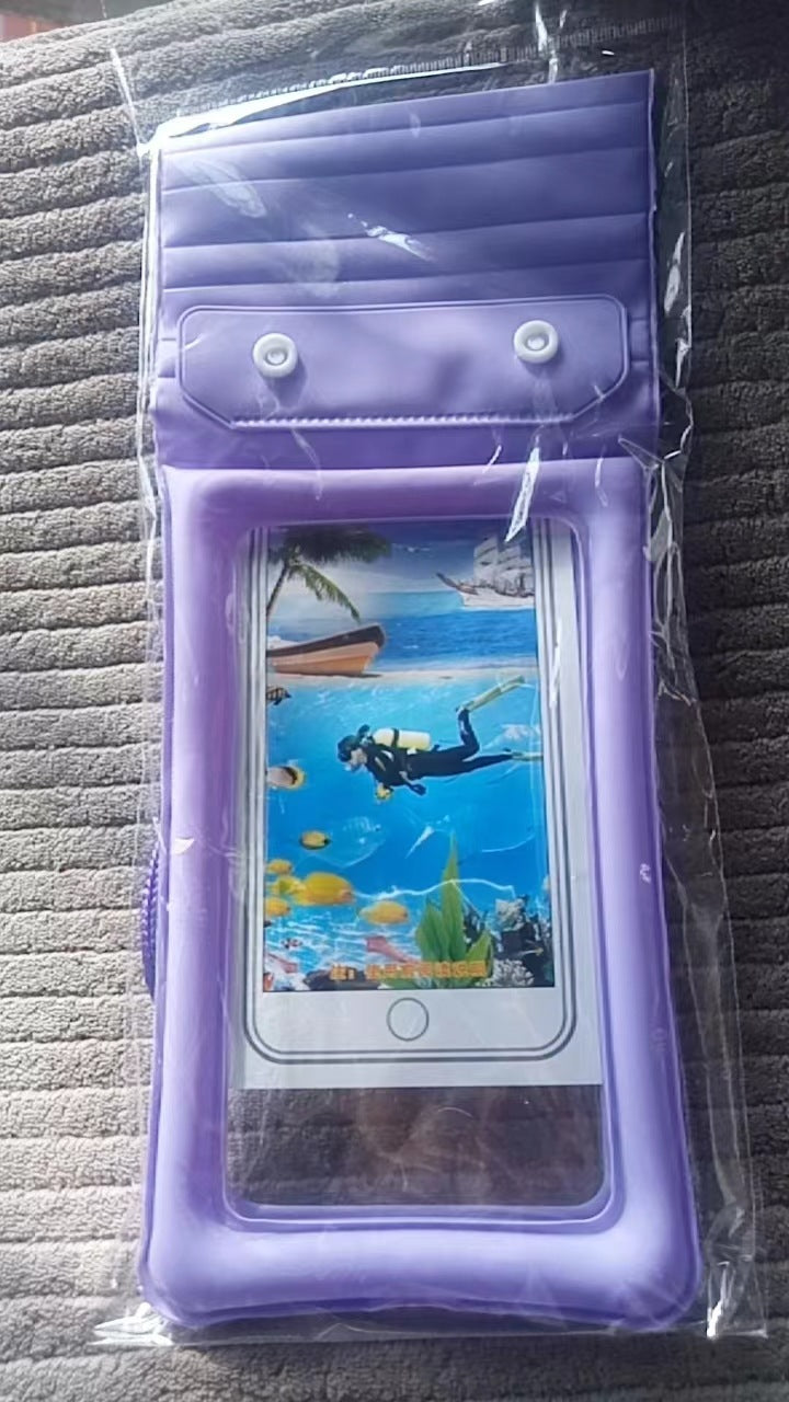 Inflatable Floating Touch Screen Mobile Phone Waterproof Bag Three Layers