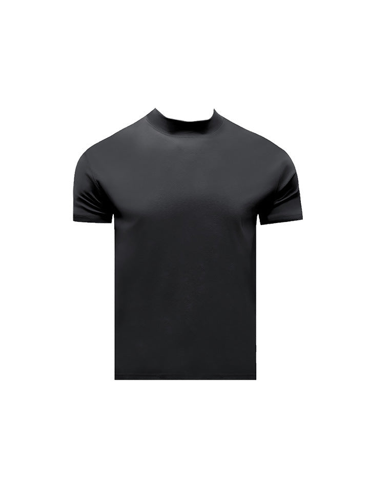 Summer Shoulder Half Turtleneck Cuff Short Sleeve