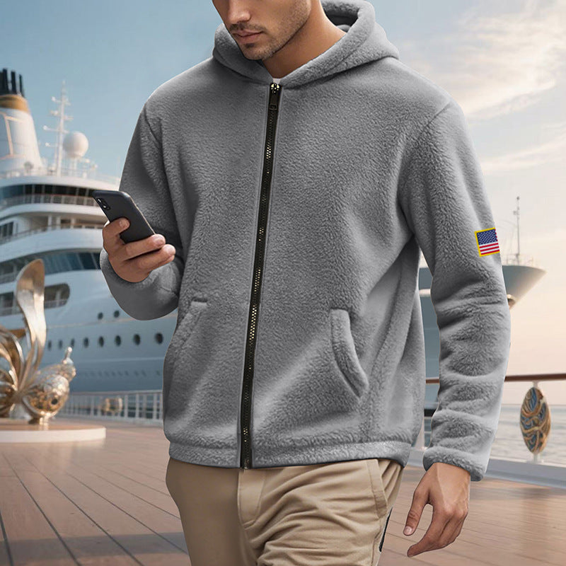 Zipper Hooded Sweatshirt Loose Double-sided Bejirog Sweater