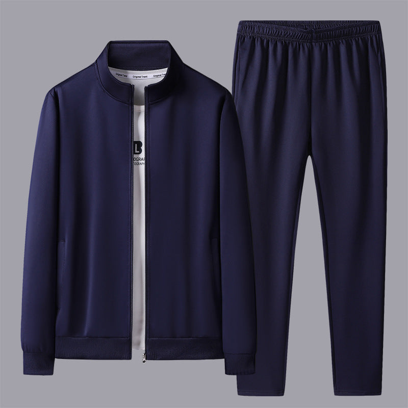 Middle-aged And Elderly Men's Cardigan Trousers Two-piece Set