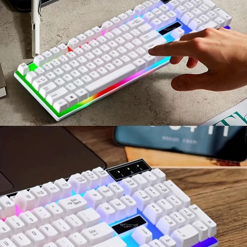 Gaming Keyboard Mouse Set Rainbow LED Wired USB For PC Laptop PS4  One 360UK