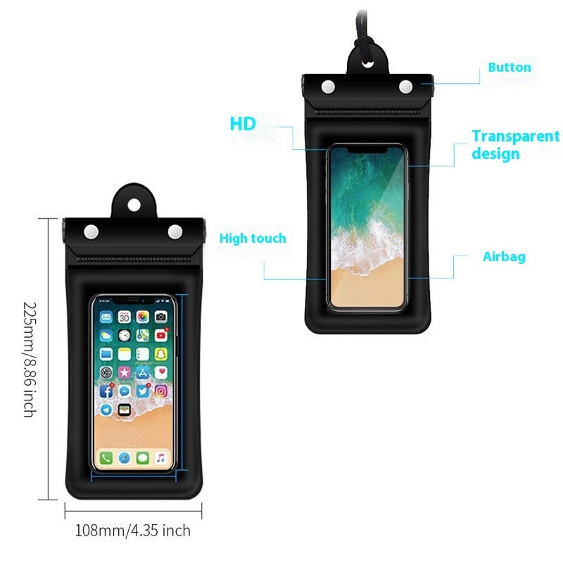 Inflatable Floating Touch Screen Mobile Phone Waterproof Bag Three Layers