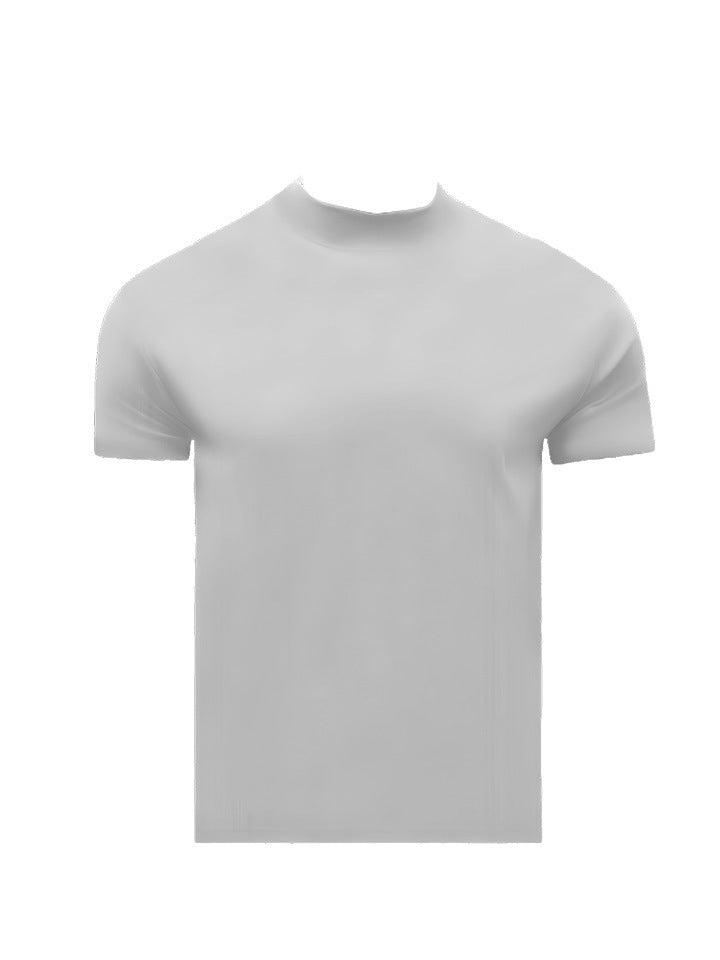 Summer Shoulder Half Turtleneck Cuff Short Sleeve