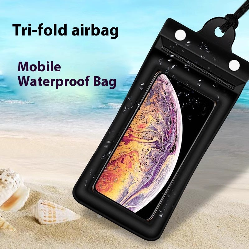 Inflatable Floating Touch Screen Mobile Phone Waterproof Bag Three Layers