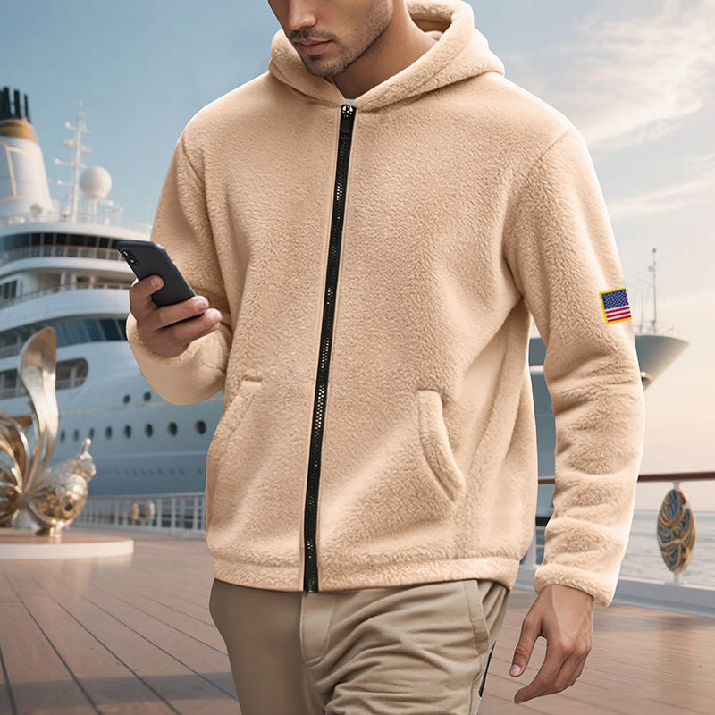 Zipper Hooded Sweatshirt Loose Double-sided Bejirog Sweater